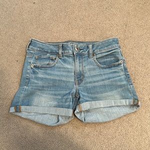 American Eagle Midi Super Stretch Denim Shorts | Size 8